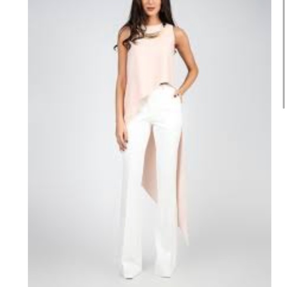Carla Blush Pastel Pink Hi-Lo Asymmetric Tank 6 - Picture 1 of 5